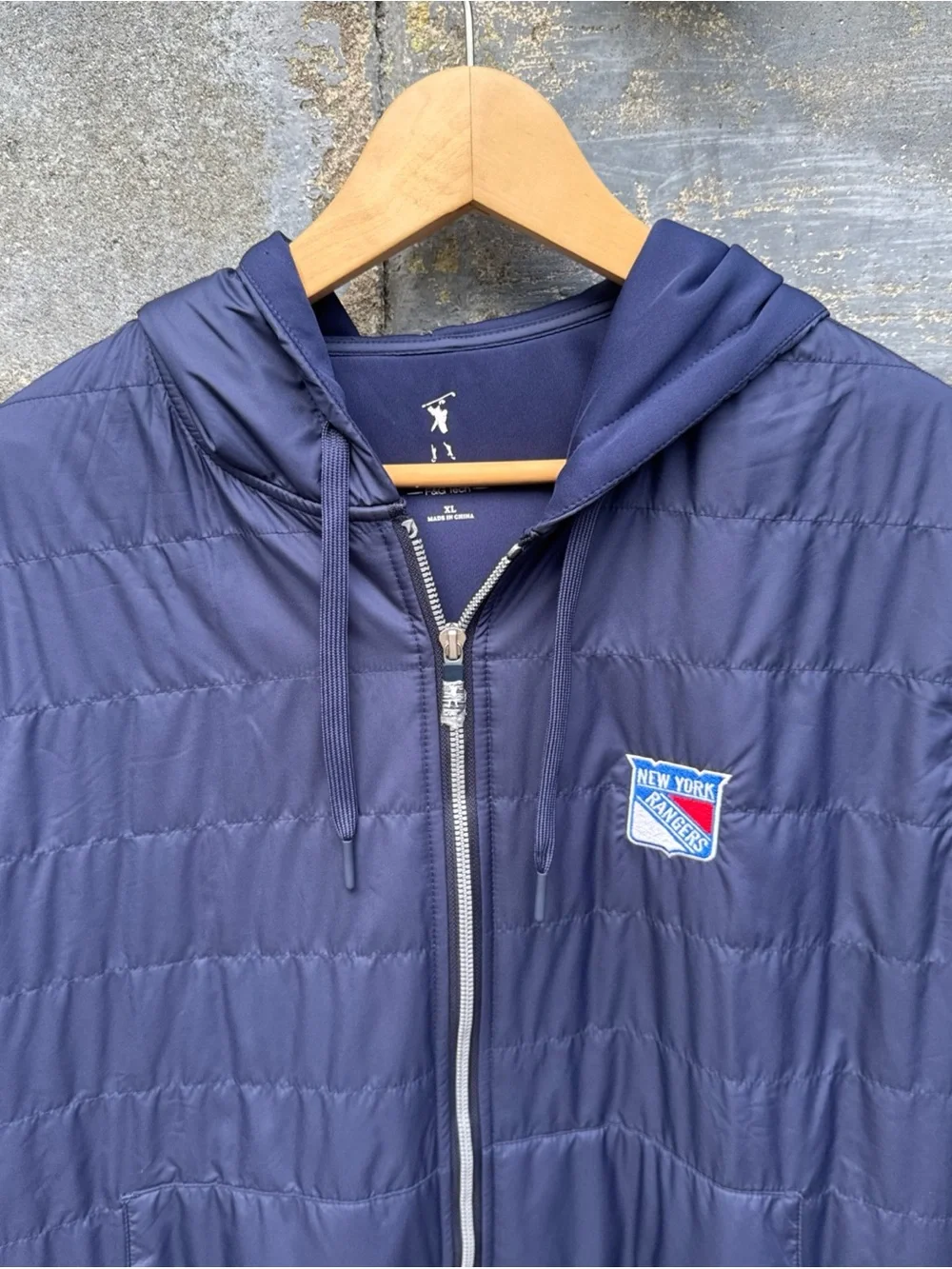 Fairway & Greene Tech XL Blue Performance Jacket NY Rangers Hockey NWOT Full Zip